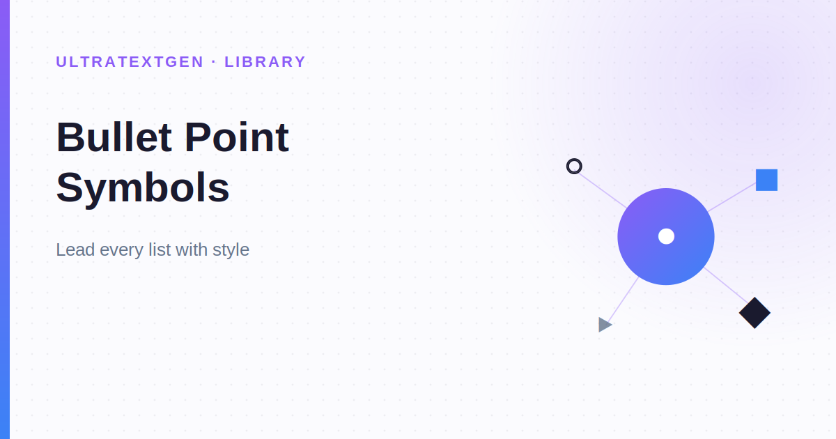 Point For Copy Bullet Point Symbols: Copy & Paste List Markers