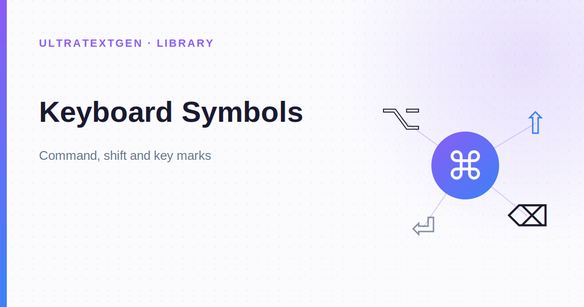 Keyboard Symbols: Copy & Paste ⌘ ⌥ ⇧ Mac & PC Key Glyphs