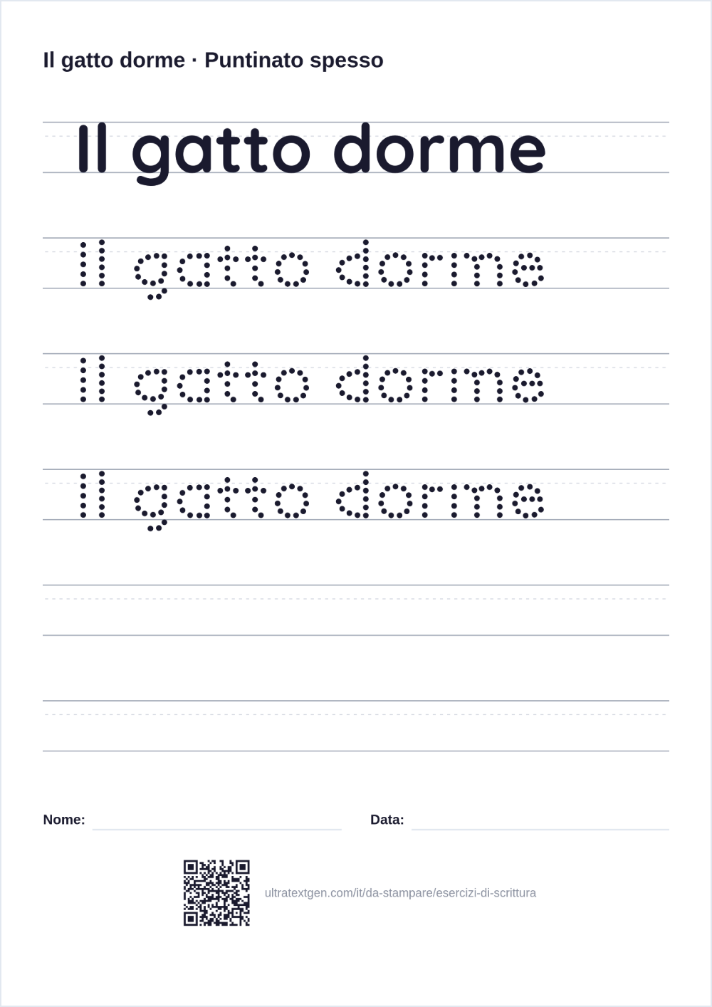 Esercizi di scrittura con le tue parole: anteprima della scheda da stampare