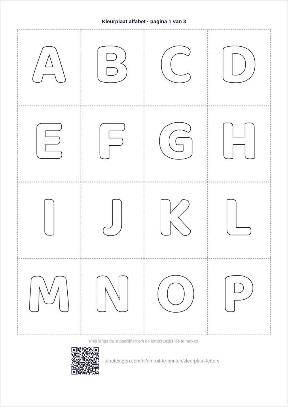 Kleurplaat letters (A–Z)