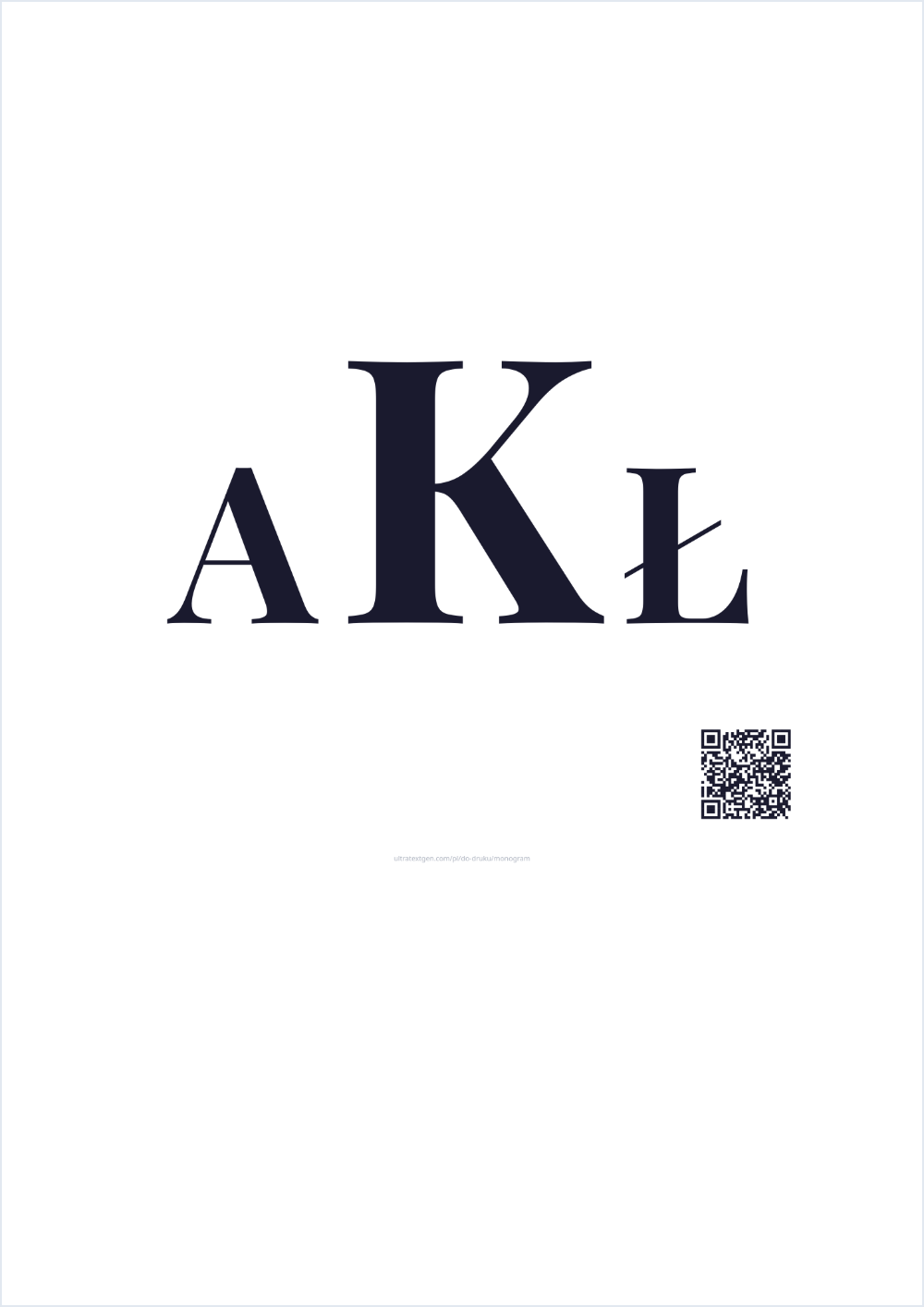 Monogram z inicjałów: podgląd arkusza do druku