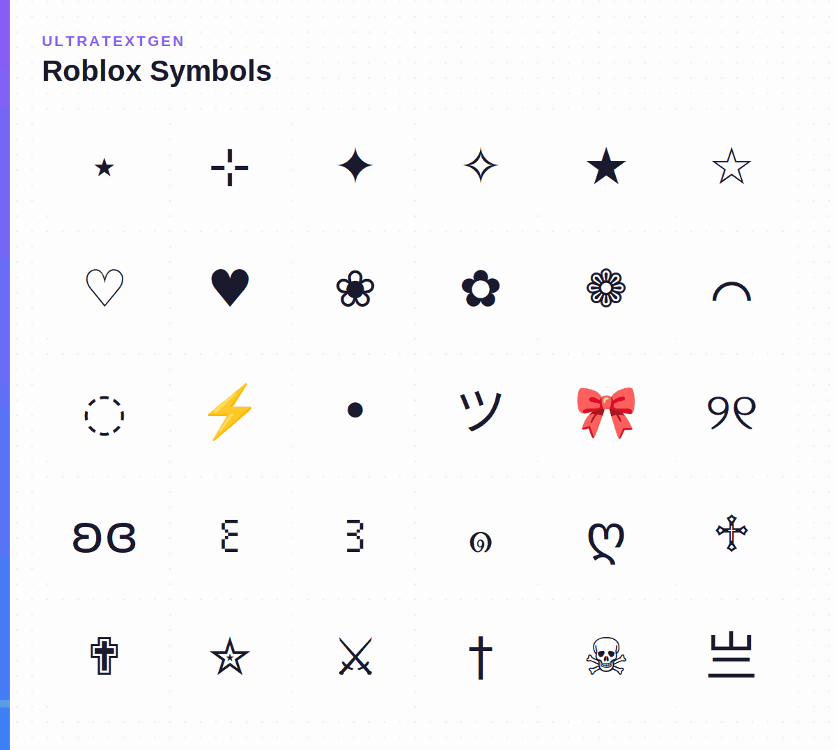 Roblox Symbols